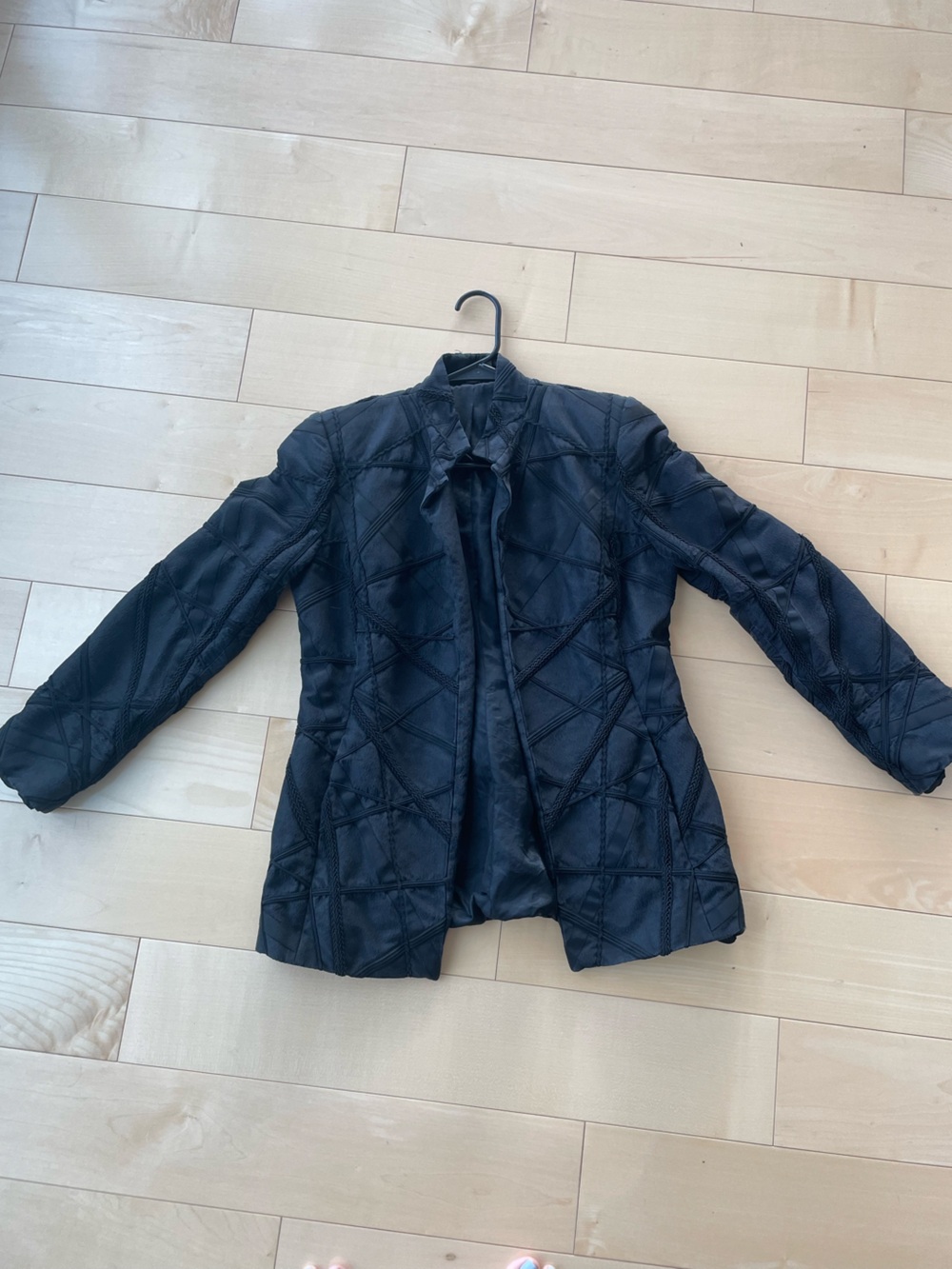 Linda allard Ellen Tracy silk quilted blazer jacket size 4 black